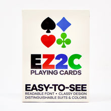 Load image into Gallery viewer, EZ2C (Easy to See) Playing Cards – Readable Font • Classy Design • Distinguishable Suits & Colors