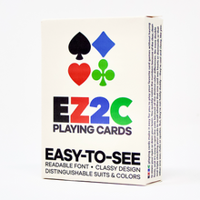 Load image into Gallery viewer, EZ2C (Easy to See) Playing Cards – Readable Font • Classy Design • Distinguishable Suits &amp; Colors